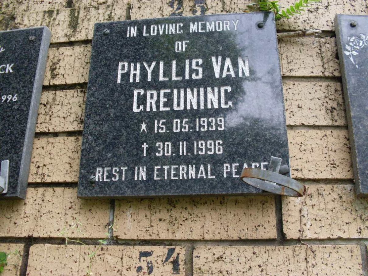 GREUNING Phyllis, van 1939-1996