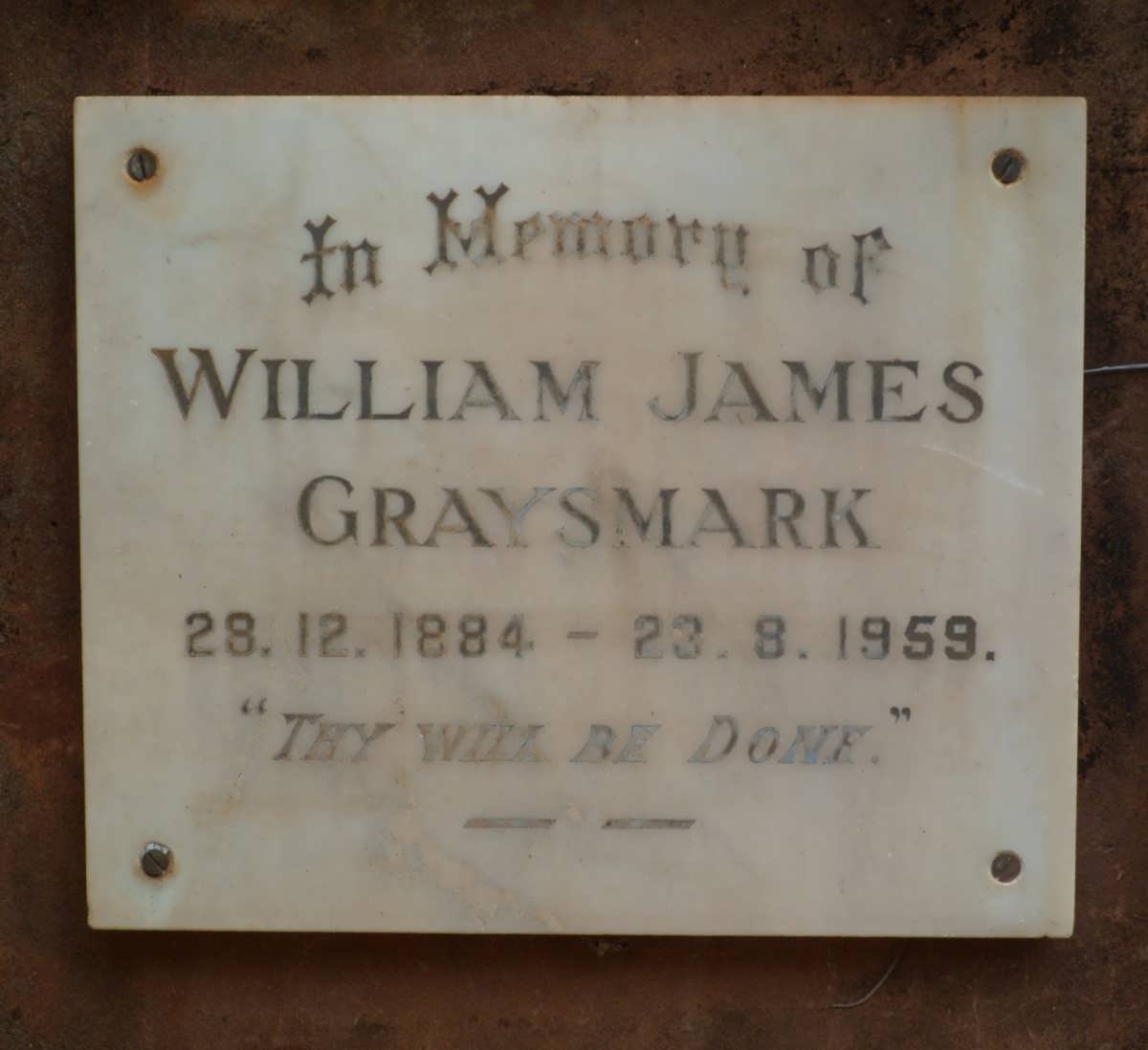 GRAYSMARK William James 1884-1959