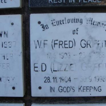 GRIFFITHS W.F. 1903-1988 &amp; E.D. 1904-1998