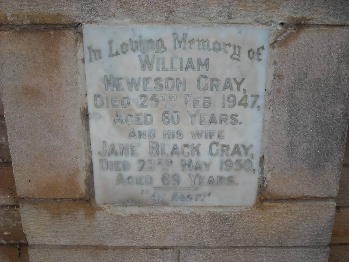 GRAY William Newson -1947 &amp; Jane Black -1950