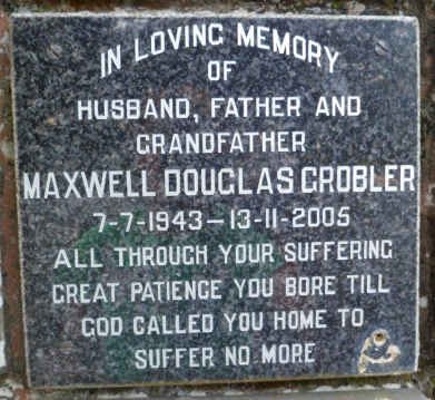 GROBLER Maxwell Douglas 1943-2005
