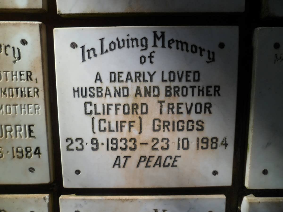 GRIGGS Clifford Trevor 1933-1984