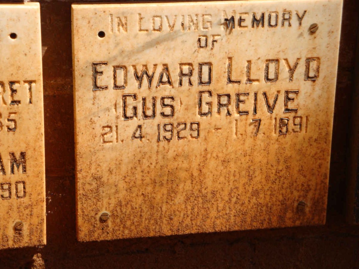 GREIVE Edward Lloyd Gus 1929-1991