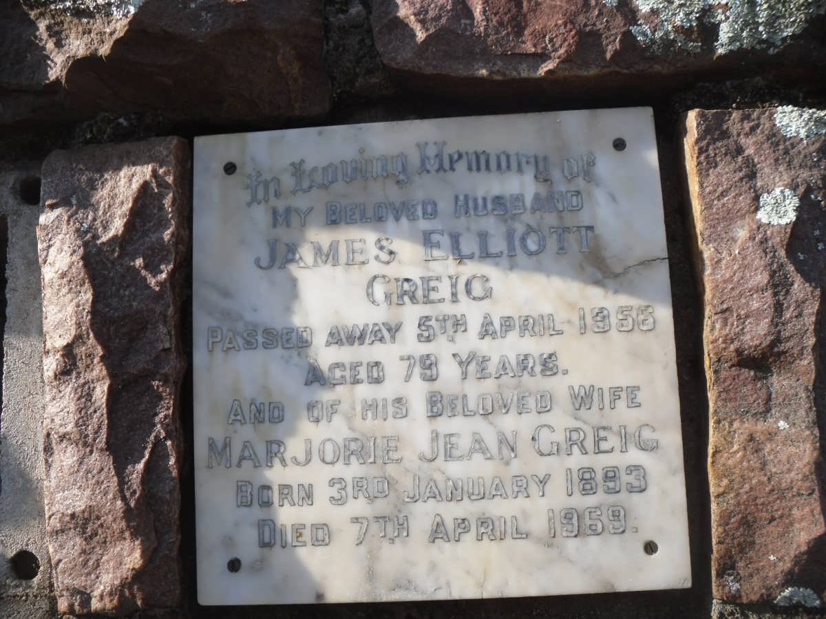 GREIG James Elliott -1956 &amp; Marjorie Jean 1893-1969