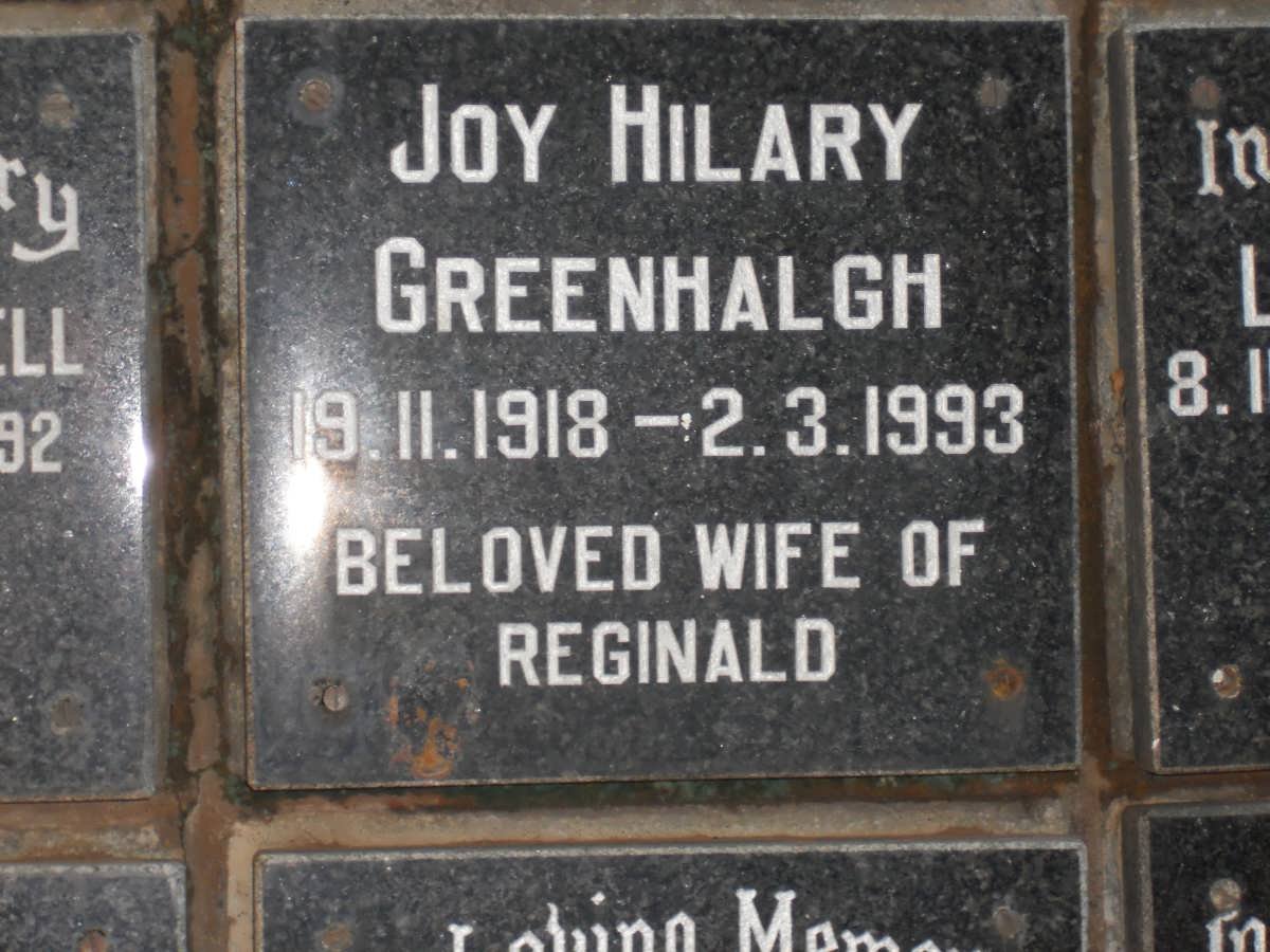 GREENHALGH Joy Hilary 1918-1993