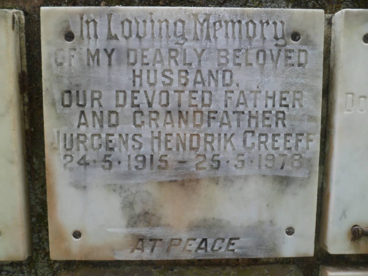 GREEFF Jurgens Hendrik 1915-1978