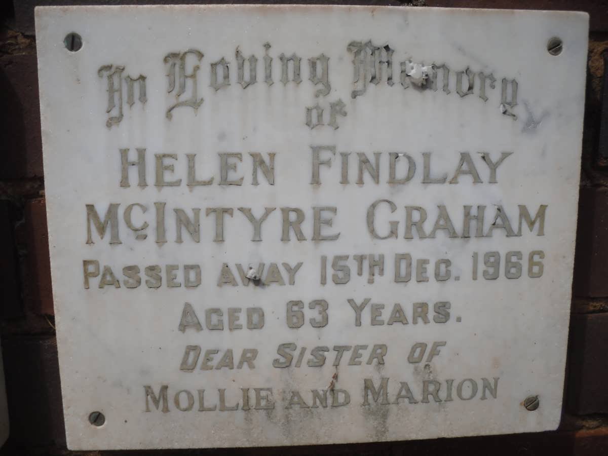 GRAHAM Helen Findley McIntyre -1966