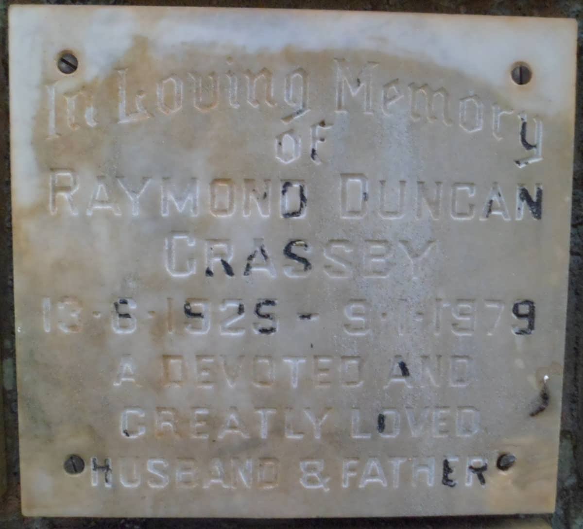GRASSBY Raymond Duncan 1925-1979