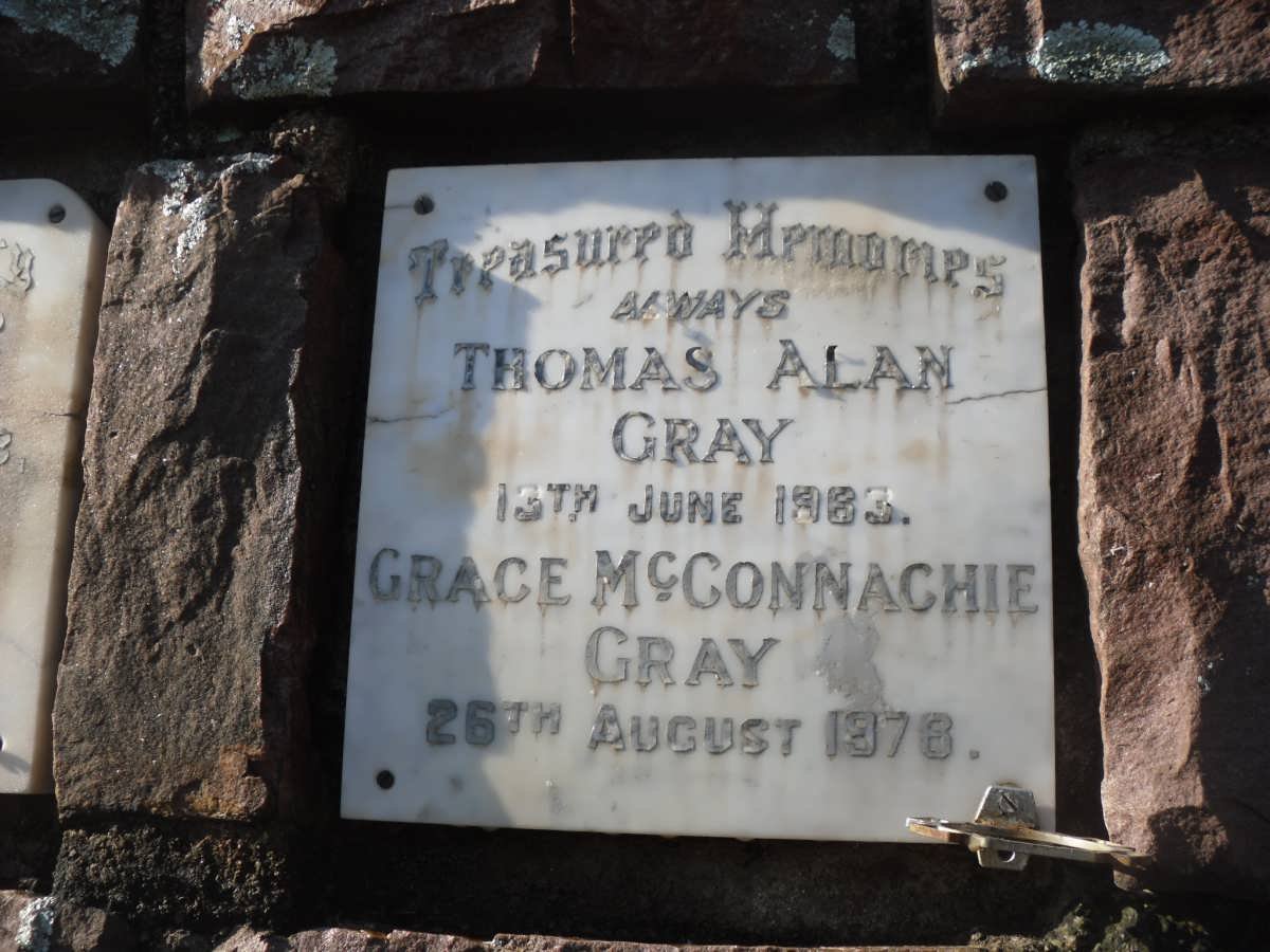 GRAY Thomas Alan -1963 &amp; Grace McCONNACHIE -1978