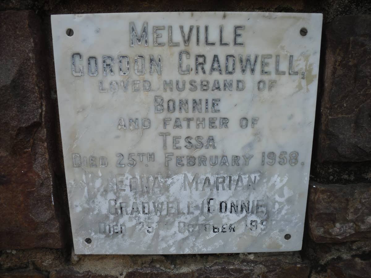 GRADWELL Melville Gordon -1958 &amp; Edna Marian -1990