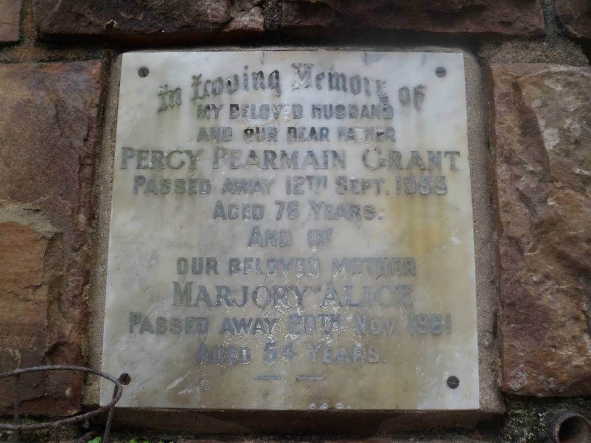 GRANT Percy Pearmain -1955 &amp; Marjory Alice -1961