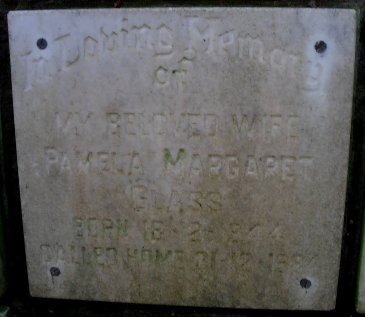 GLASS Pamela Margaret 1944-1984