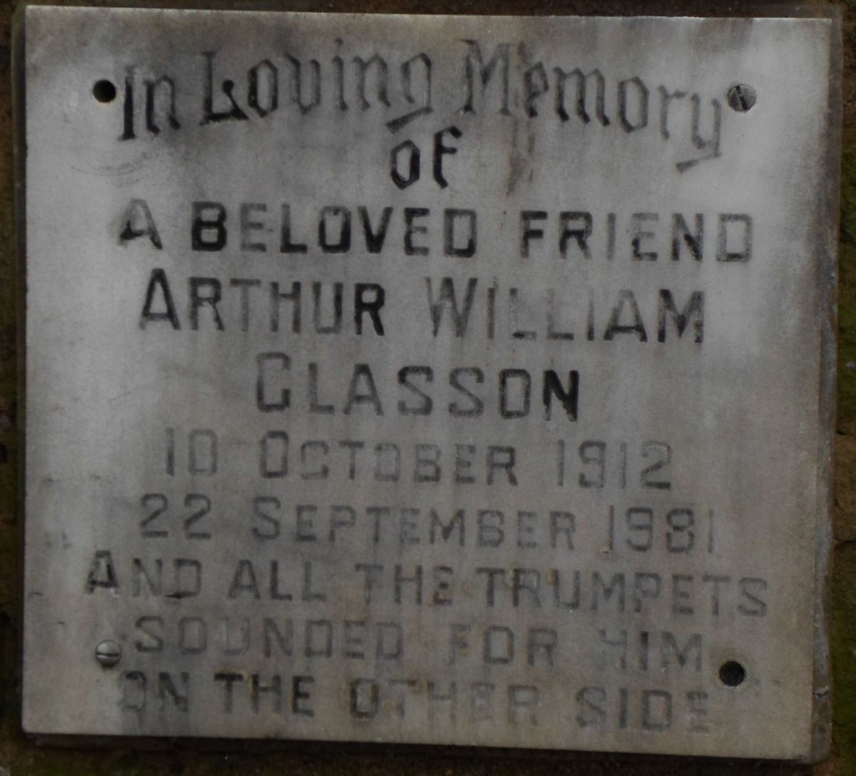 GLASSON Arthur William 1912-1981