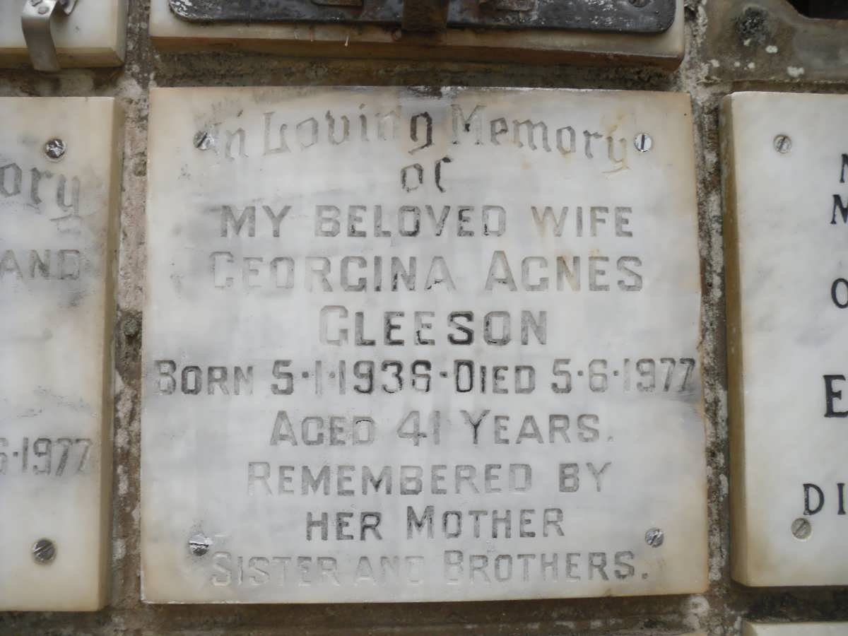 GLEESON Georgina Agnes 1936-1977