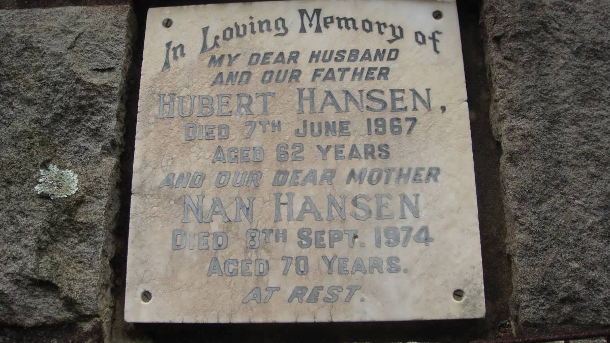 HANSEN Hubert -1967 &amp; Nan -1974