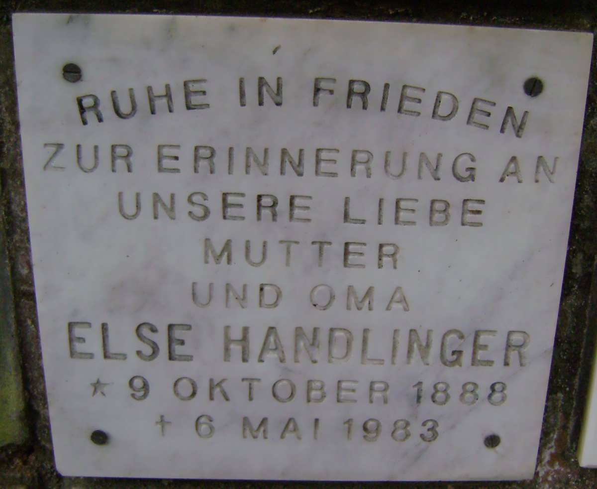 HANDLINGER Else 1888-1983