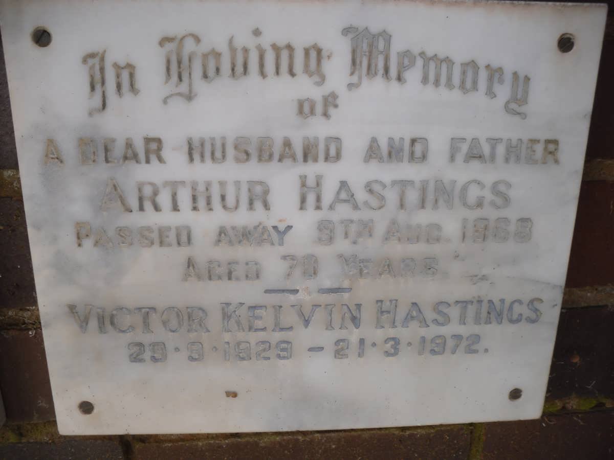 HASTINGS Arthur -1968 :: HASTINGS Victor Kelvin 1929-1972