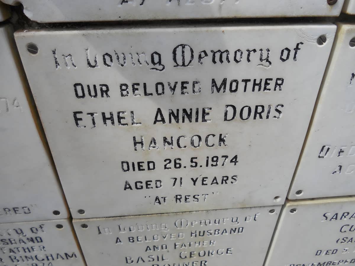 HANCOCK Ethel Annie Doris -1974