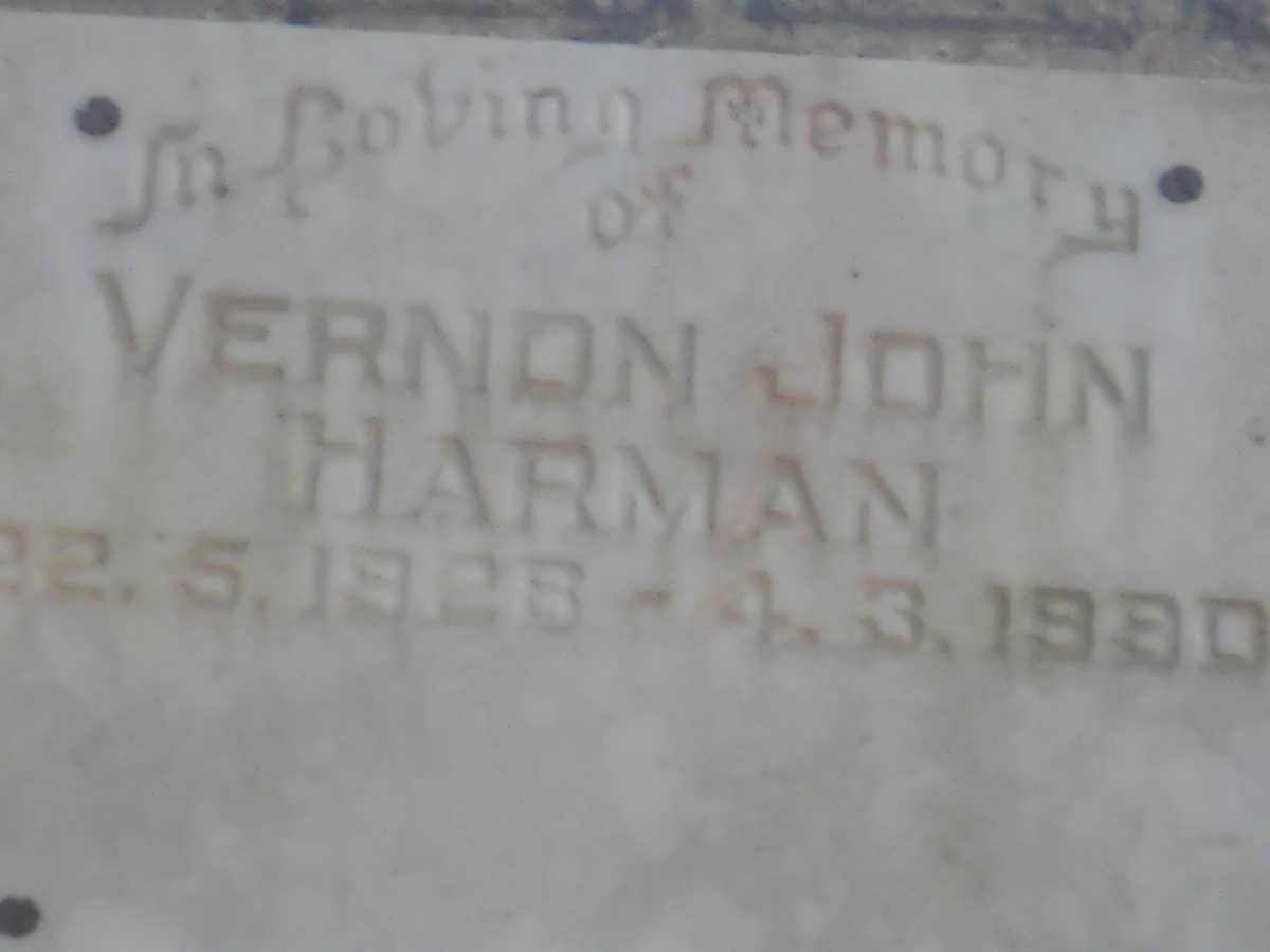 HARMAN Vernon John 1928-1990