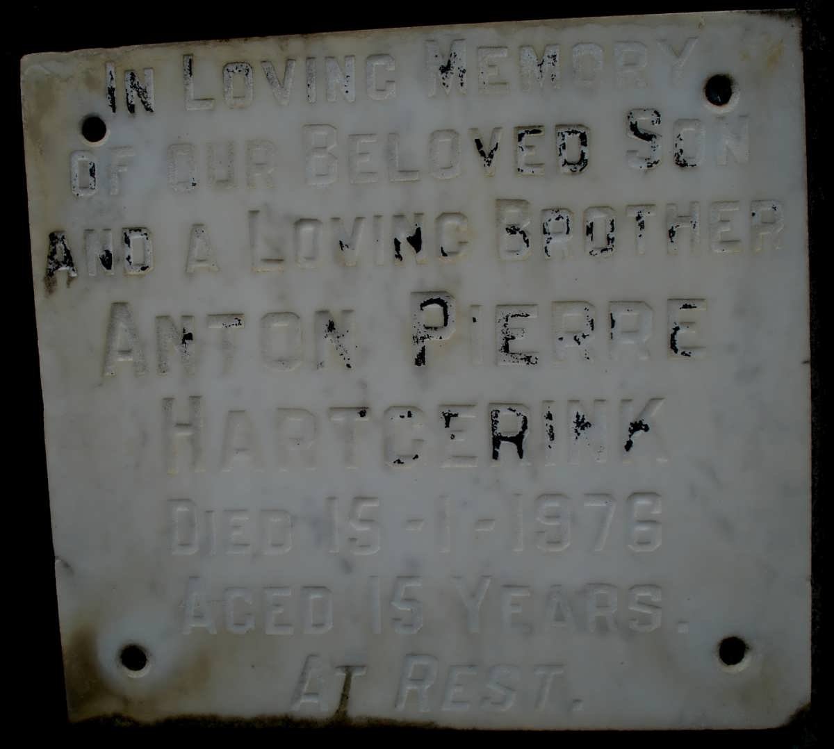 HARTGERINK Anton Pierre -1976