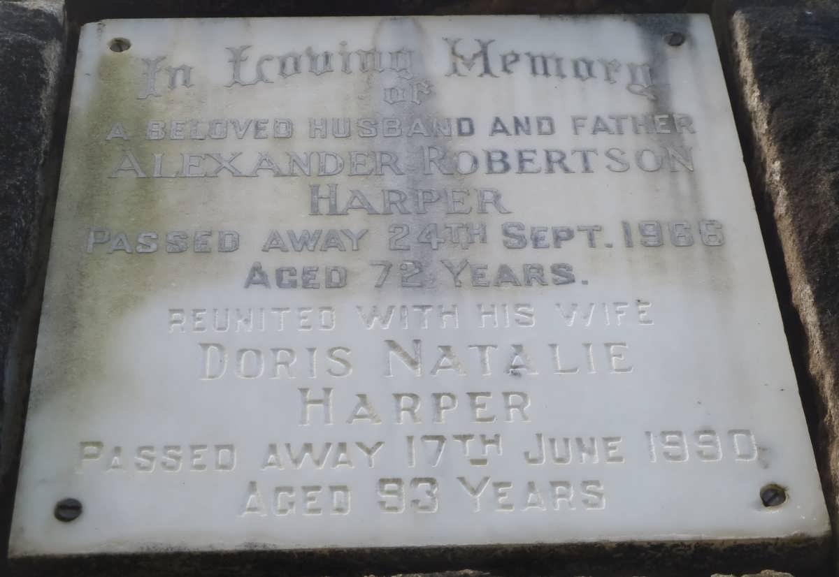 HARPER Alexander Robertson -1966 &amp; Doris Natalie -1990