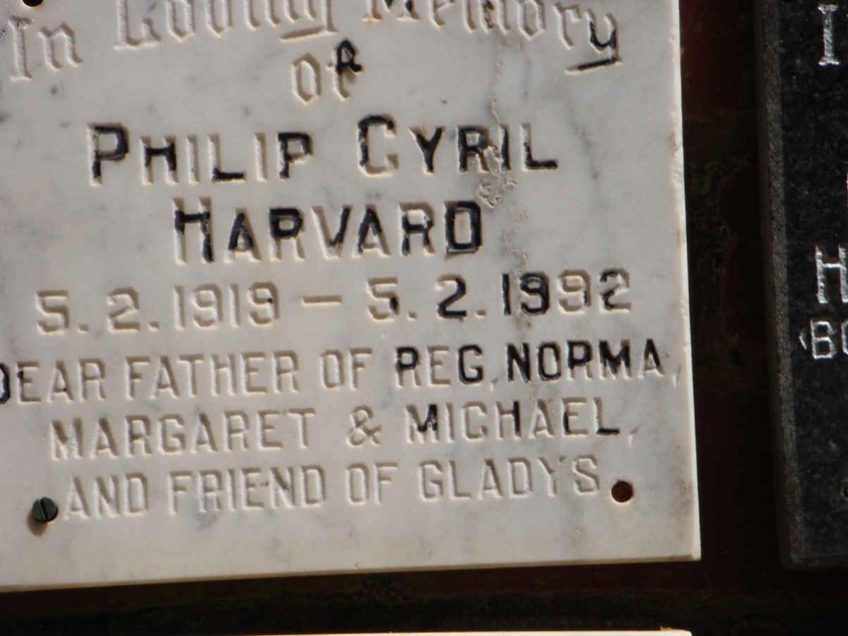 HARVARD Philip Cyril 1919-1992
