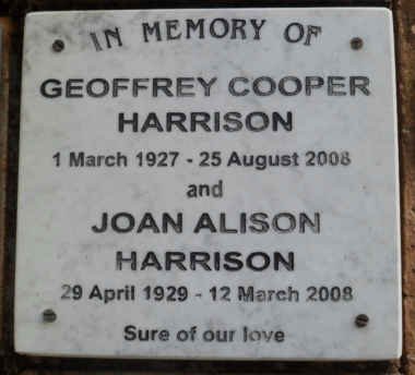 HARRISON Geoffrey Cooper 1927-2008 &amp; Joan Alison 1929-2008
