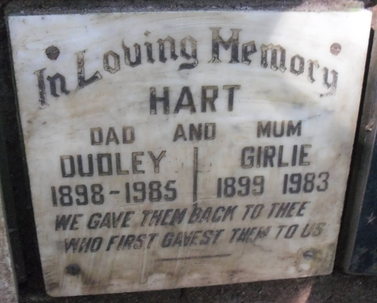 HART Dudley 1898-1985 &amp; Girlie 1899-1983