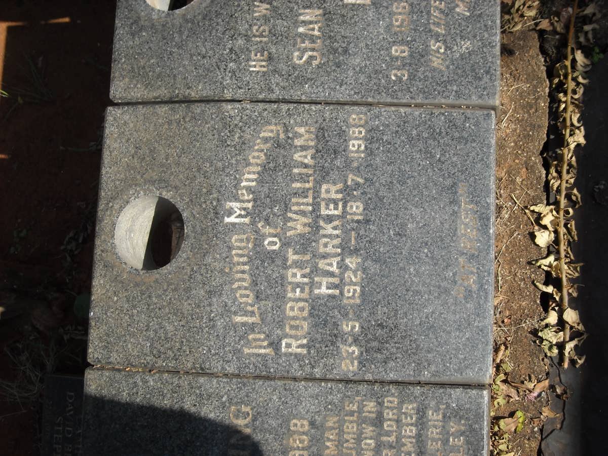 HARKER Robert William 1924-1988