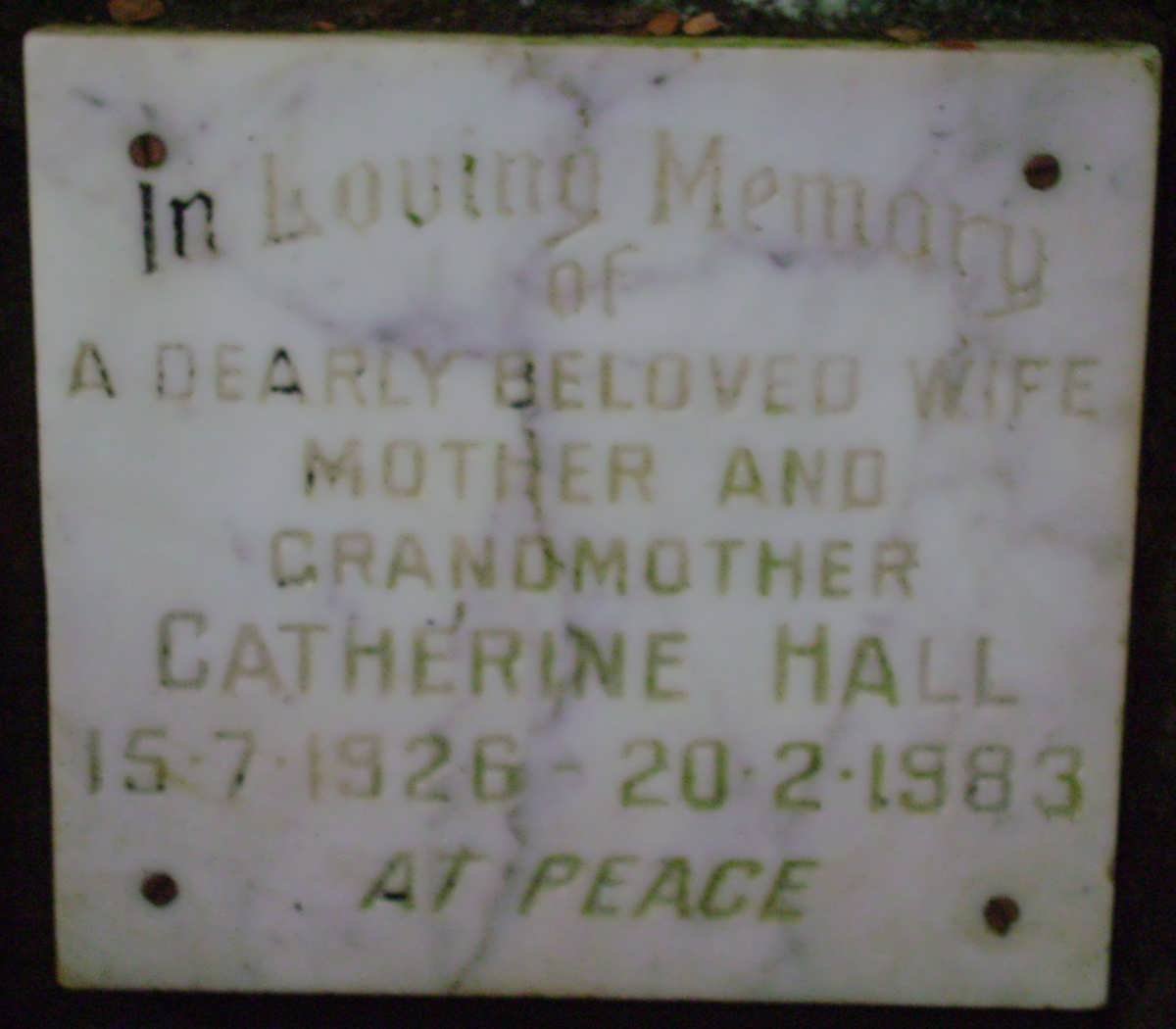 HALL Catherine 1926-1983