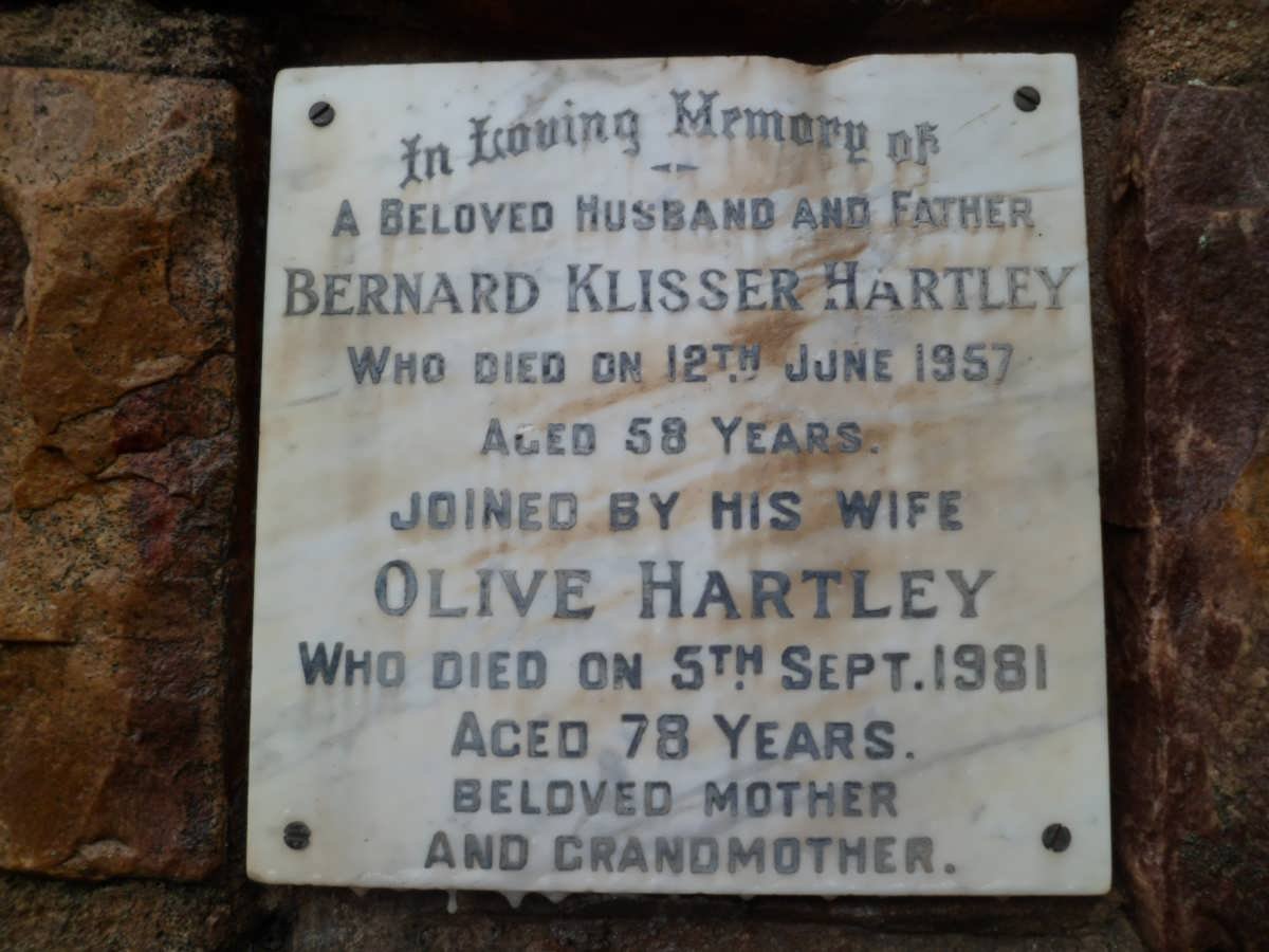 HARTLEY Bernard Klisser -1957 &amp; Olive -1981