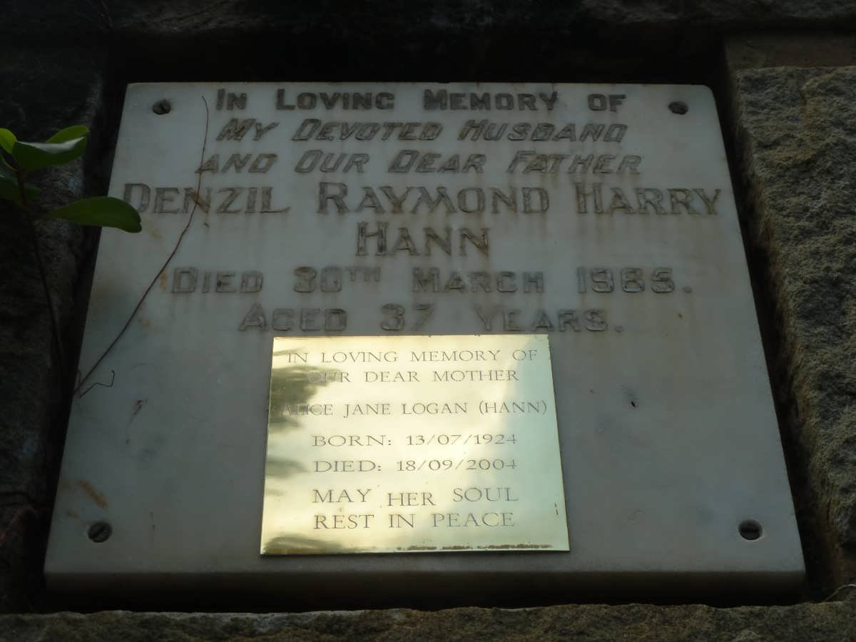 HANN Denzil Raymond Harry -1965 :: LOGAN Alice Jane nee HANN 1924-2004