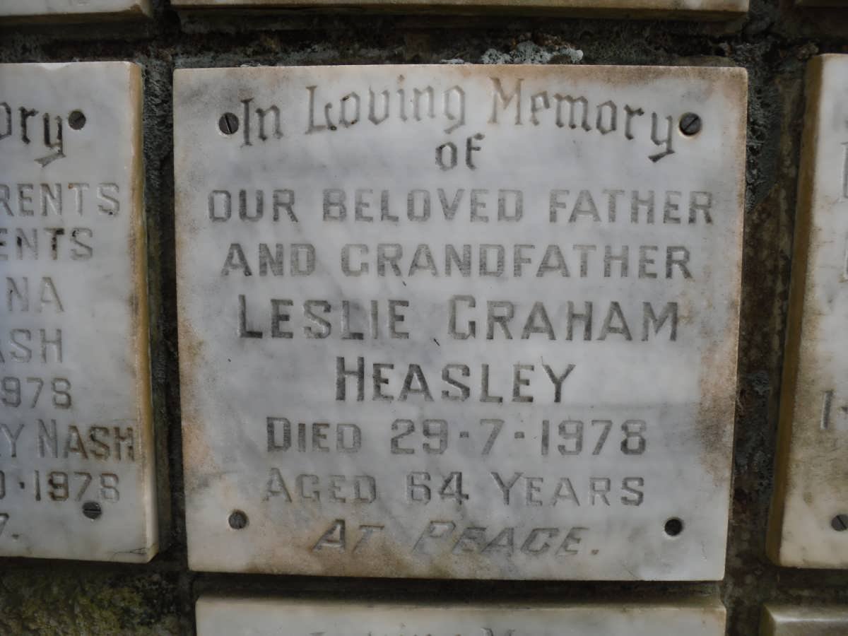 HEASLEY Leslie Graham -1978