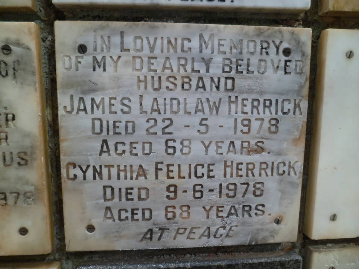 HERRICK James Laidlaw -1978 &amp; Cynthia Felice -1978