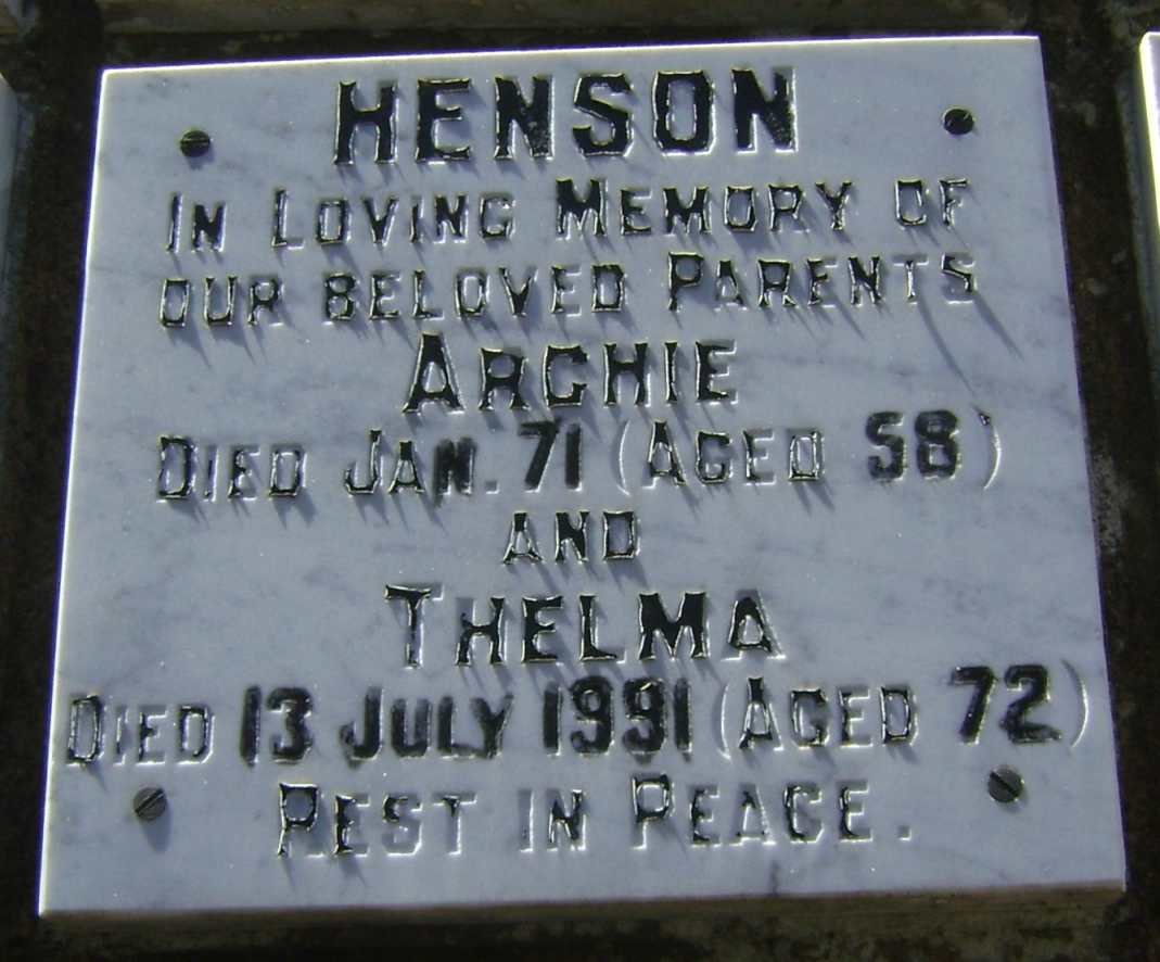 HENSON Archie -1971 &amp; Thelma -1991