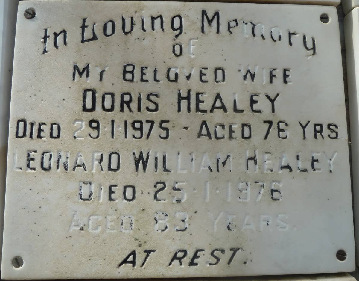 HEALEY Leonard William -1976 &amp; Doris -1975