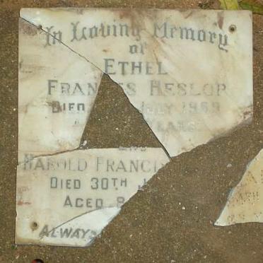 HESLOP Harold Francis &amp; Ethel Frances -1959