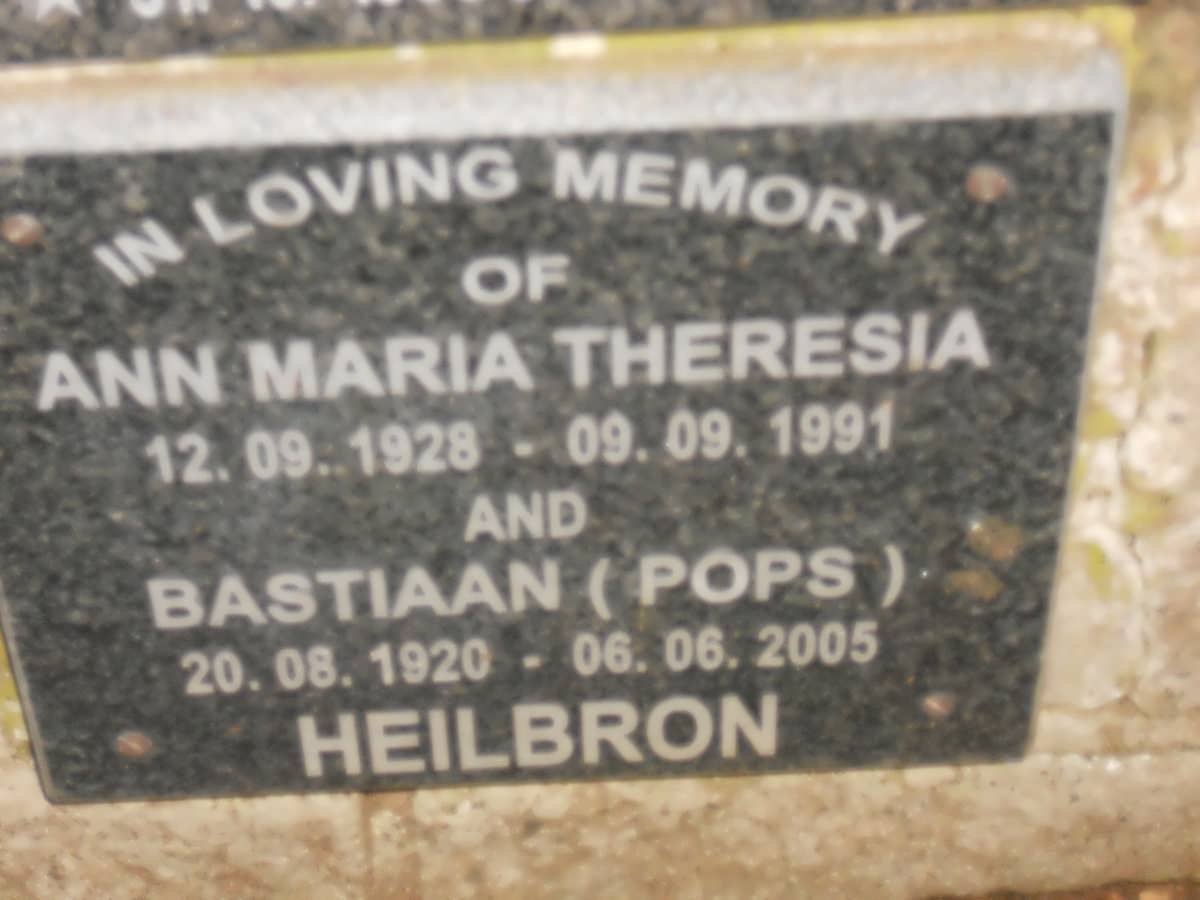 HEILBRON Bastiaan 1920-2005 &amp; Ann Maria Theresia 1928-1991