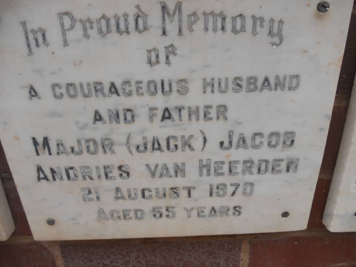 HEERDEN Jacob Andries, van -1970