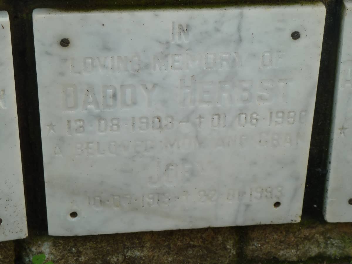 HERBST Daddy 1903-1990 &amp; Joey 1913-1993