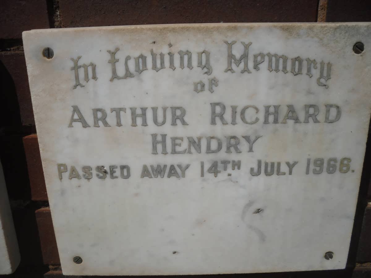 HENDRY Arthur Richard -1966