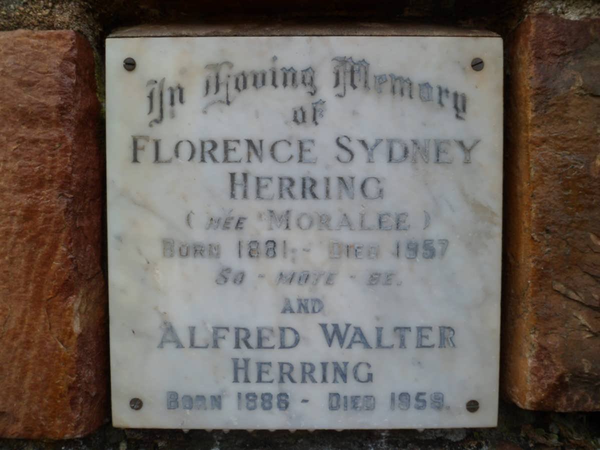 HERRING Alfred Walter 1886-1959 &amp; Florence Sydney MORALEE 1881-1957