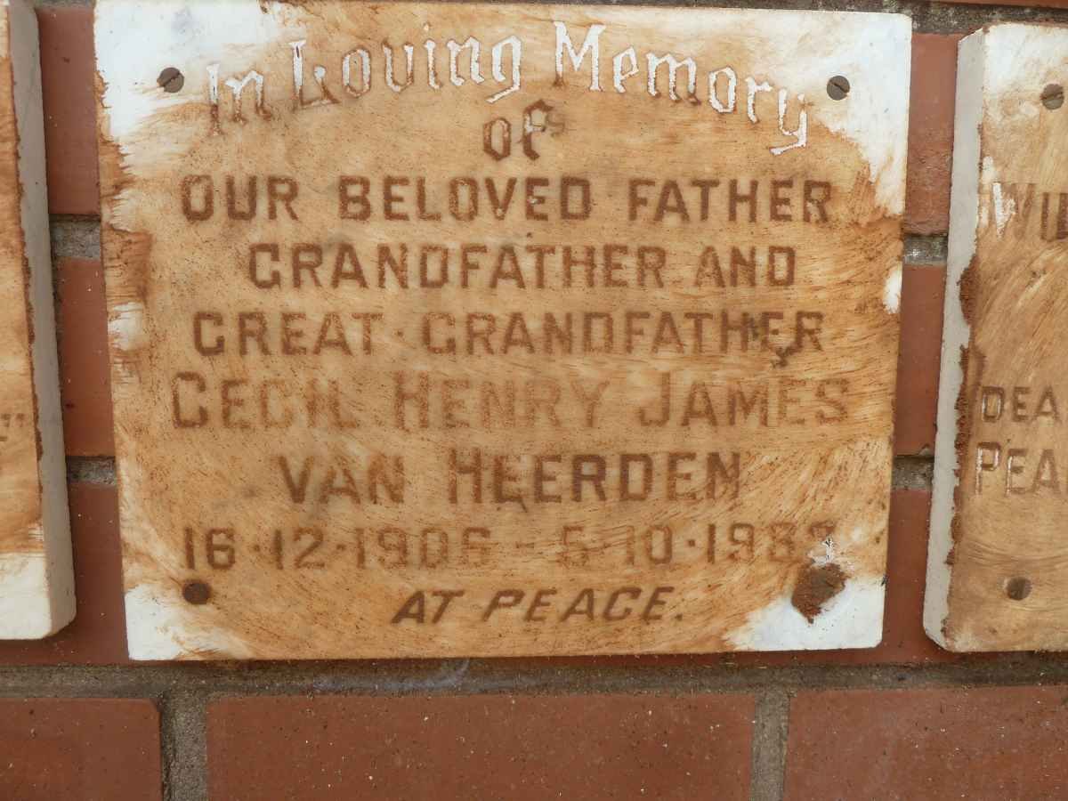 HEERDEN Cecil Henry James, van 1906-1983