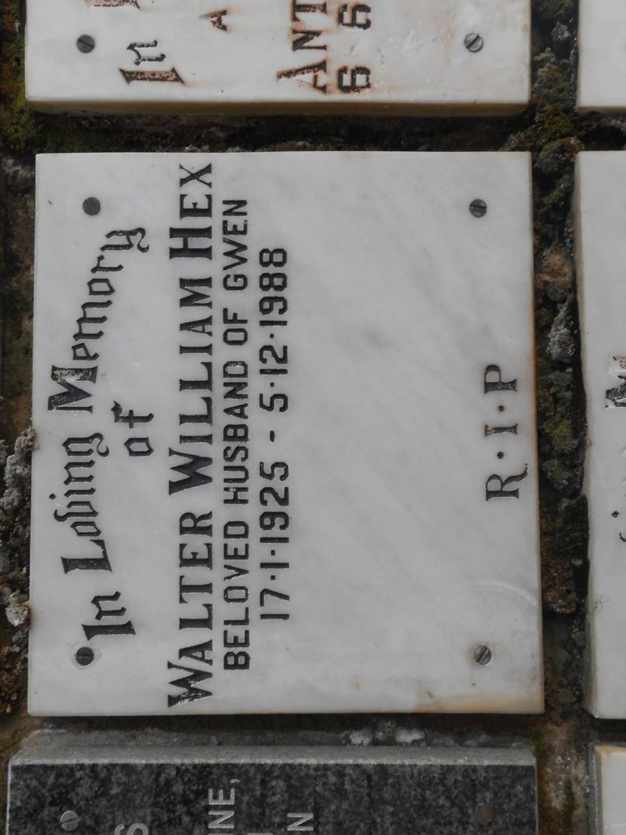 HEX Walter William 1925-1988