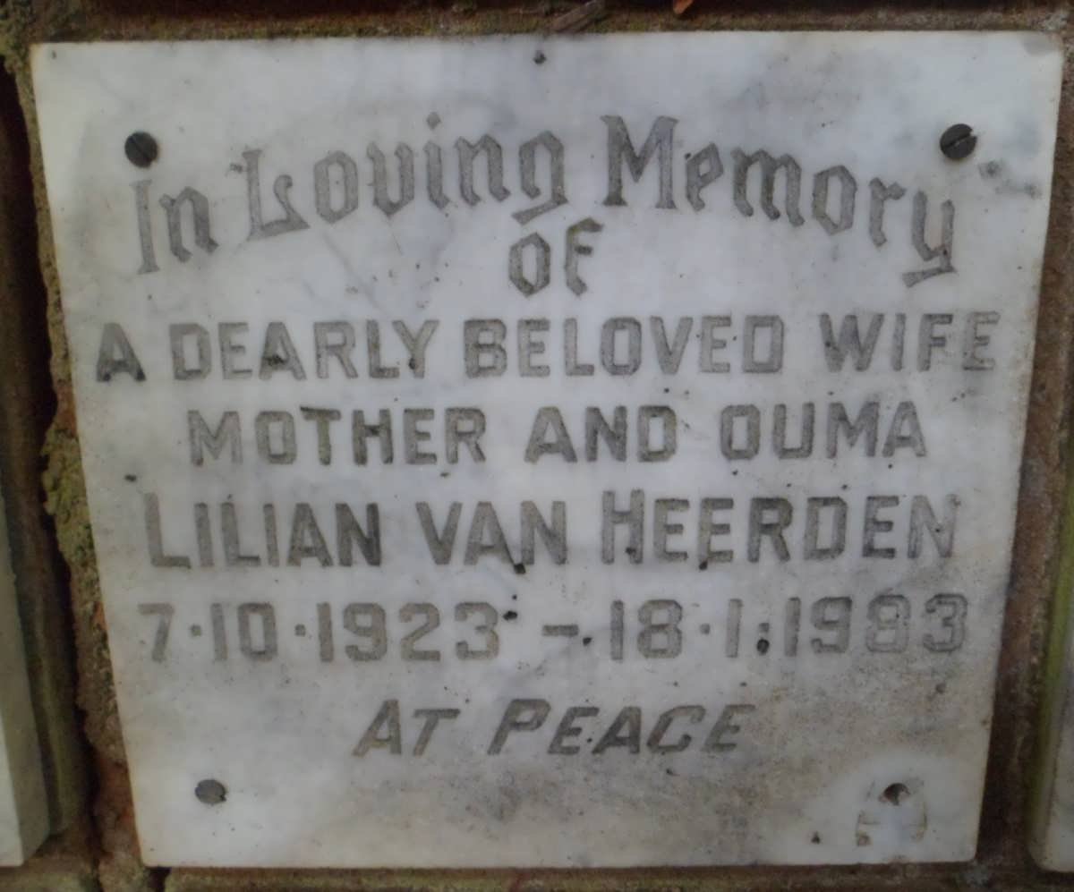 HEERDEN Lilian, van 1923-1983
