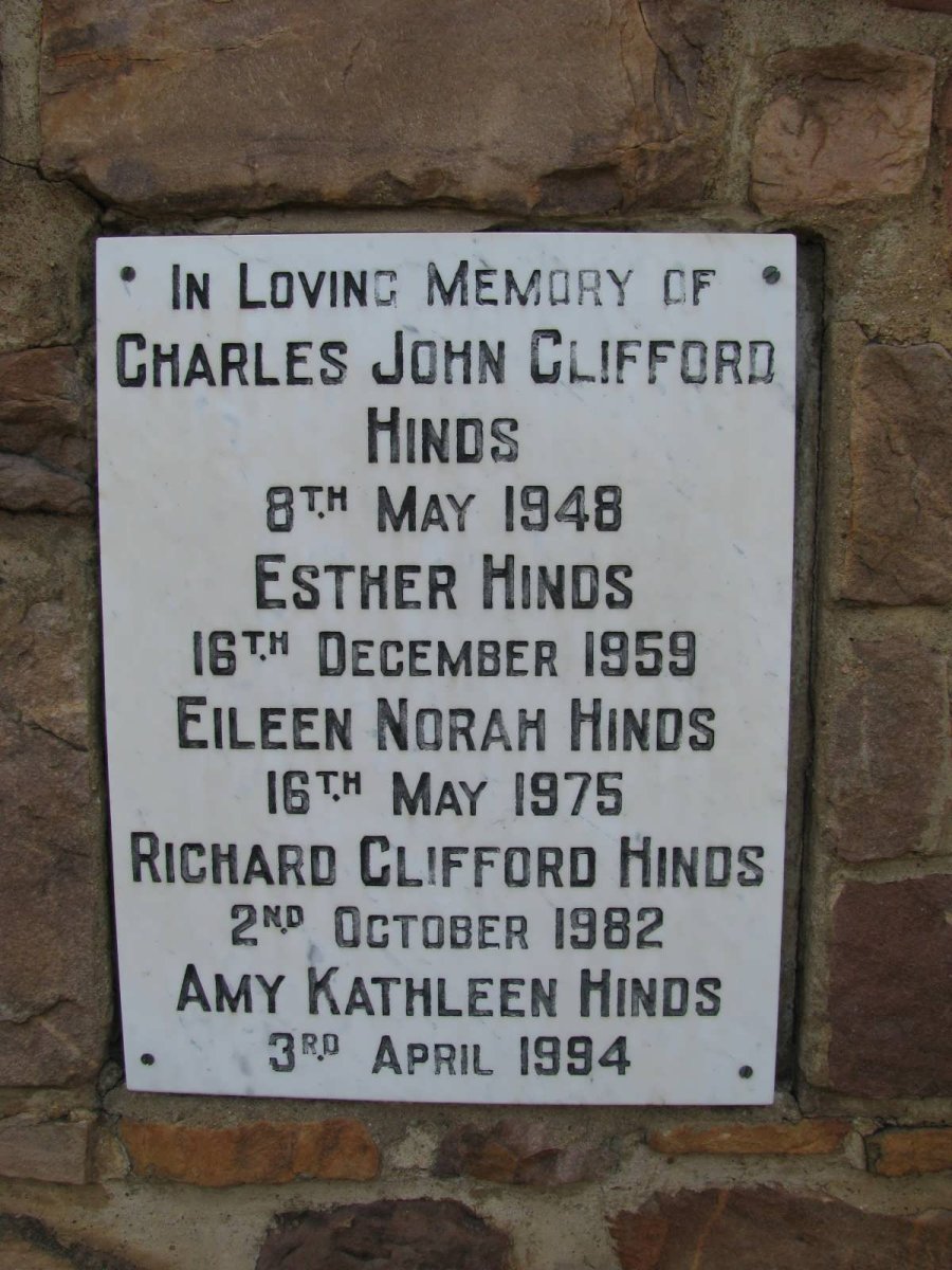HINDS Charles John -1948 :: HINDS Esther -1959 :: HINDS Eileen Norah -1975