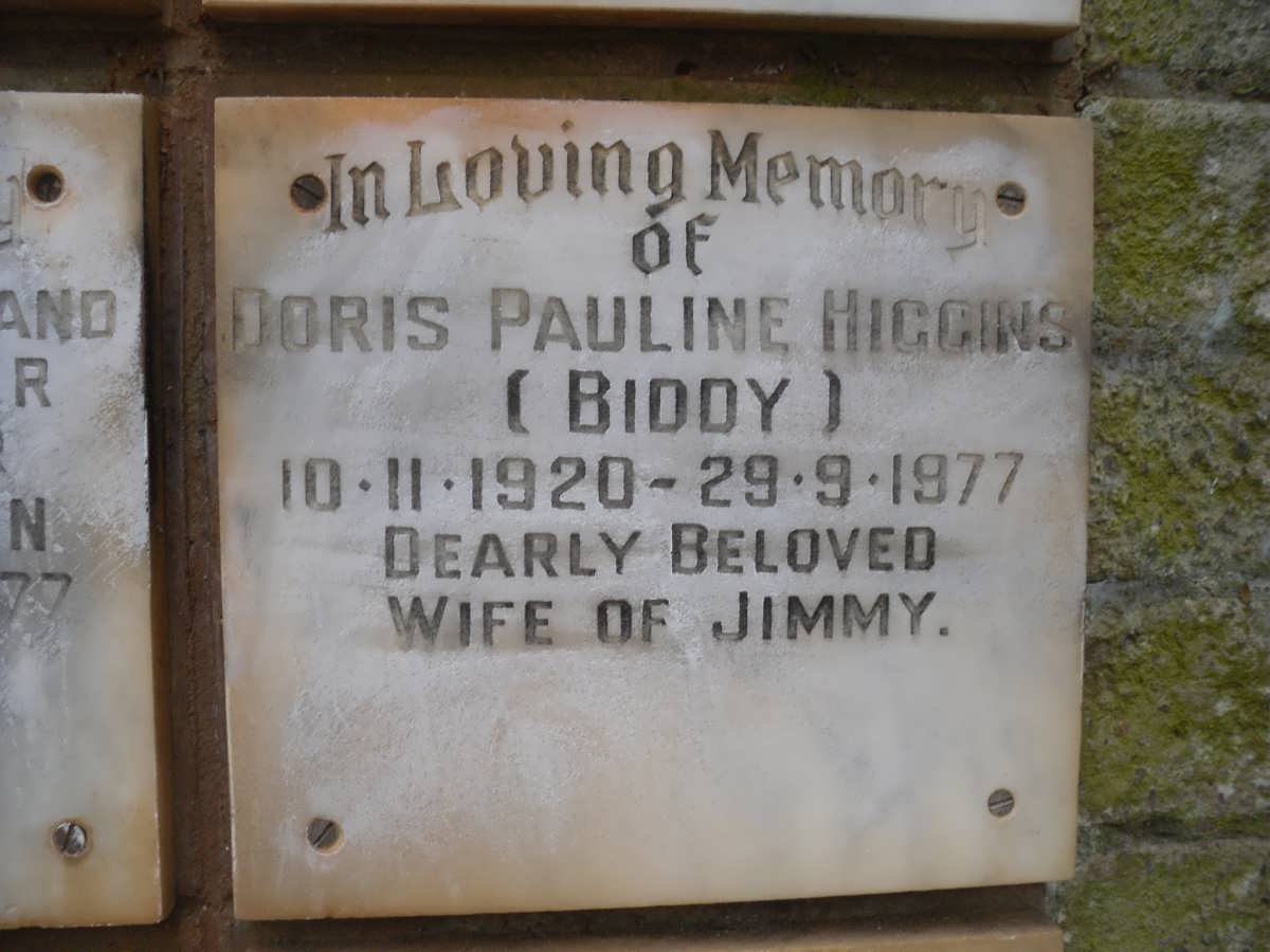 HIGGINS Doris Pauline 1920-1977