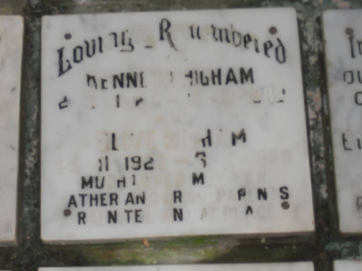 HIGHAM Kenneth 1920-1982 &amp; Olive 1923-1988