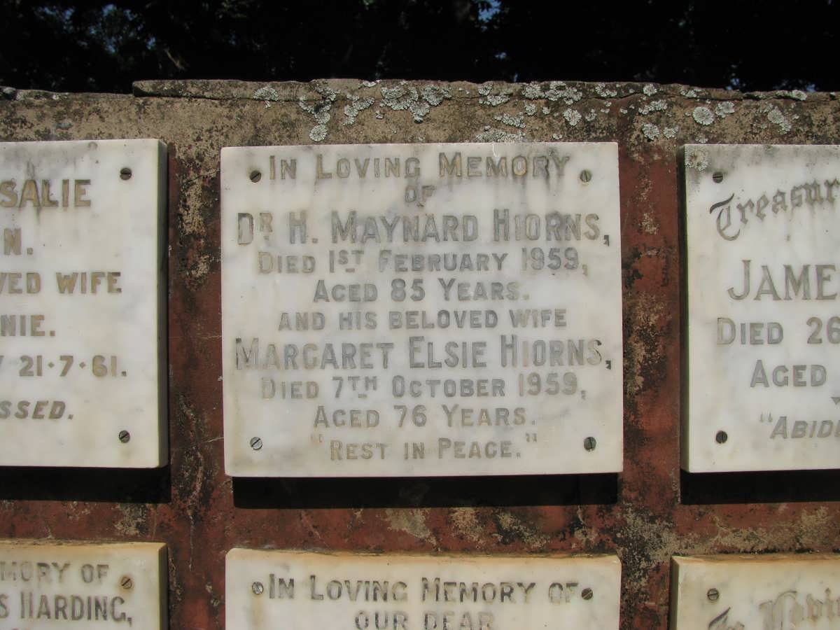 HIORNS H. Maynard -1959 &amp; Margaret Elsie -1959