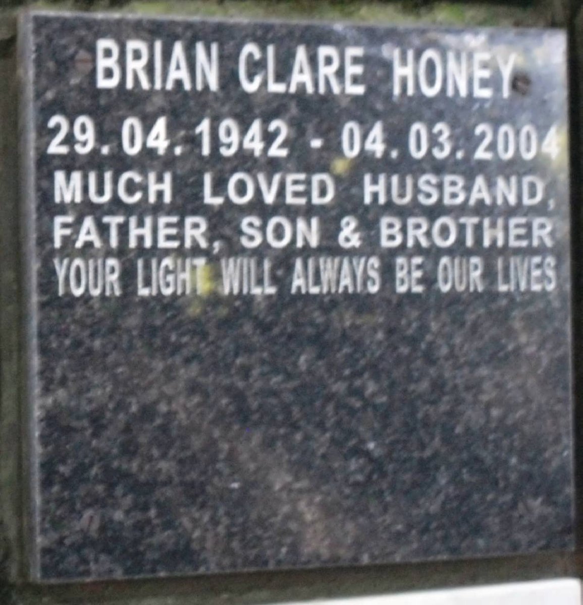 HONEY Brian Clare 1942-2004